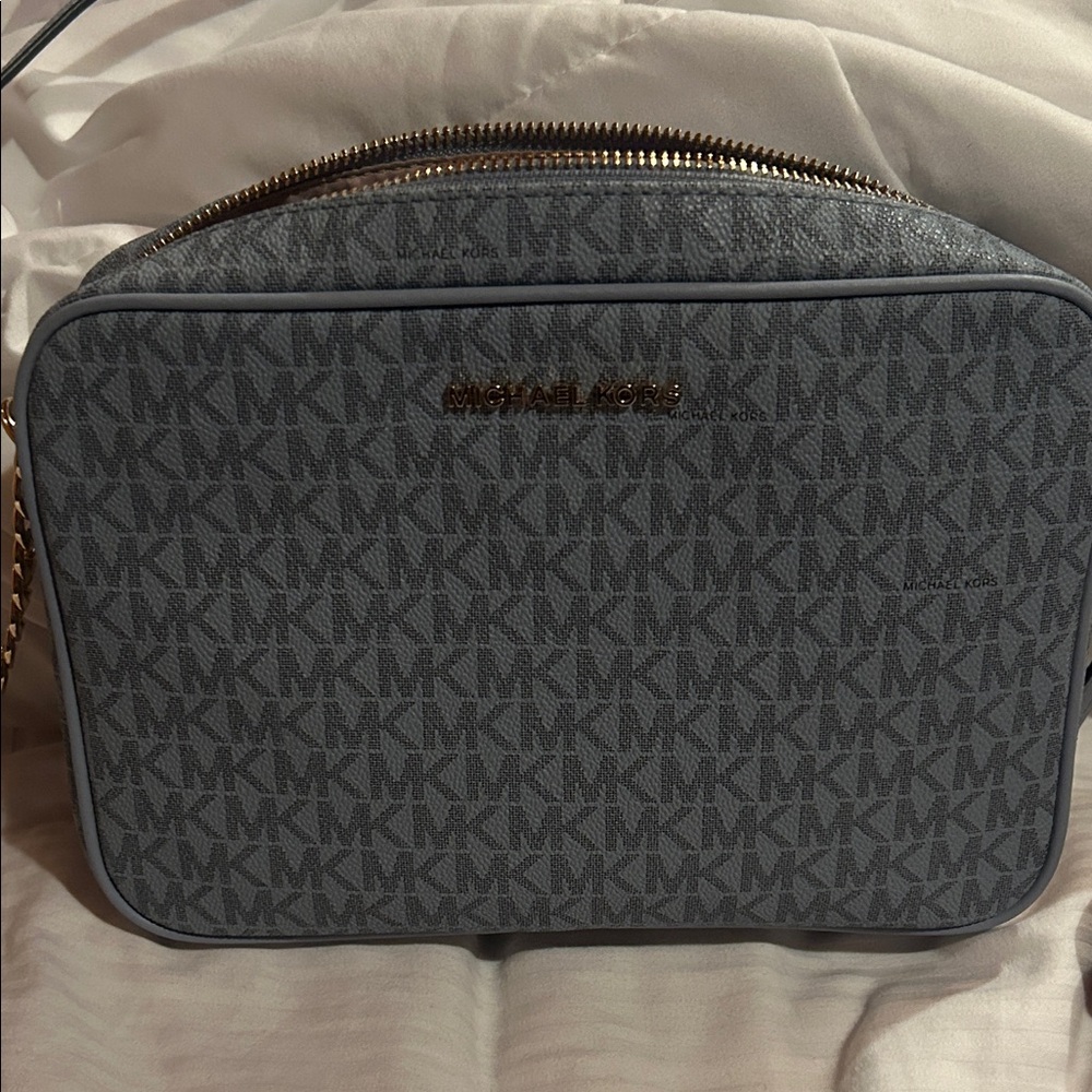 Michael Kors Gray Monogram Shoulder Bag